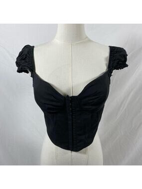 Windsor black cropped corset top‎ size small y2k preppy coquette
